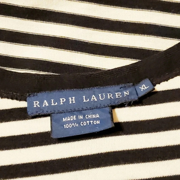 Ralph Lauren Striped Top Blue & Cream Tank Size XL - Picture 3 of 3